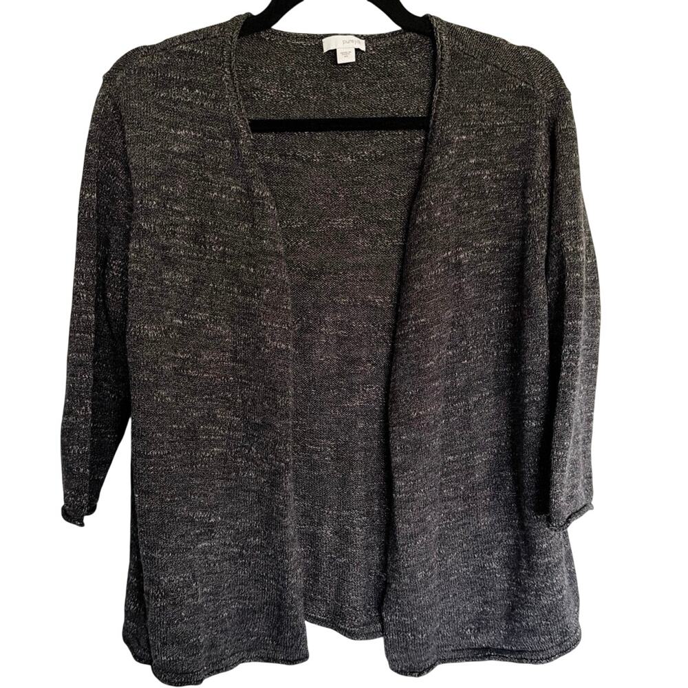 J.Jill, Pure Jill, Size XS, Gray Marled Knit Open Cardigan, Cotton, Soft, EUC